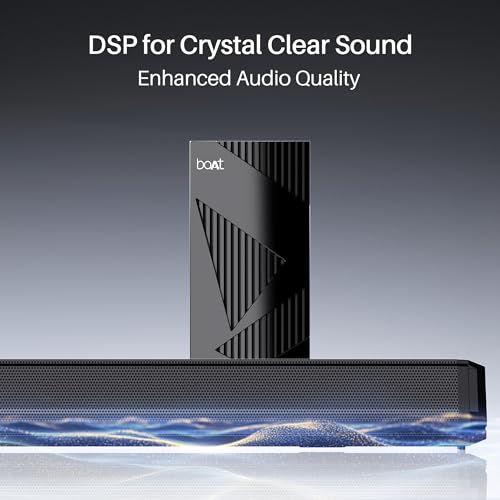Boat Aavante Bar 3200D Pro, Dolby Audio, 400W Sound, Wireless Satellite Speakers, 5.1CH, DSP for Crystal Clear Sound, Bluetooth Sound bar, Home Theatre Soundbar Speaker (Premium Black)