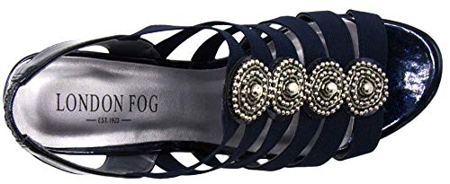 LONDON FOG Nanci Dress Sandals Navy 8 M US