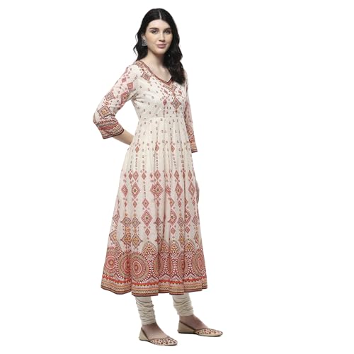 Biba Women's Cotton Kurta Set (SKDAFTB10600SS25ECR_Ecru