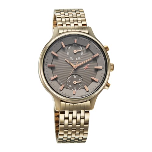 Fastrack Chrome K Quartz Analog with Grey Dial Titanium Stainless Steel Strap Watch for Women - 6208QM01