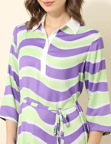 U.S. POLO ASSN. Women's Polyester Shirt Midi Dress (UWSS25DRS158 Multicolor