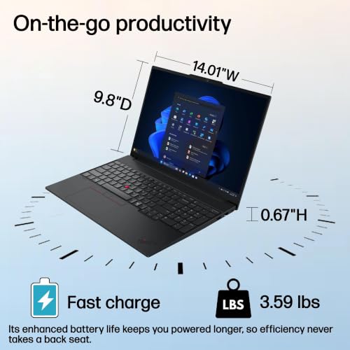 Lenovo ThinkPad E16 Gen 3 Laptop, Ultra 5 225H, 64GB DDR5 RAM, 1TB SSD