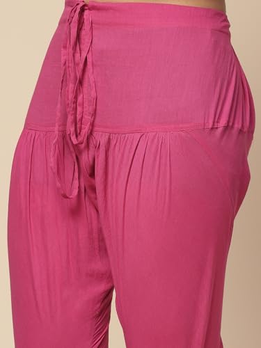 Aarke Ritu Kumar Fuschia Yarn Dyed Kurta With Churidar And Dupatta