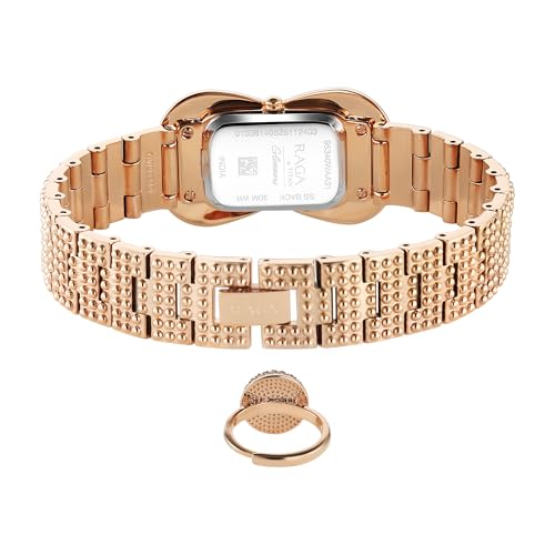 Titan Raga Glimmers Quartz Pink Shaped Dial Women's Watch | Water Resistant Watch | Watches for Women Analog - 95340WM01F