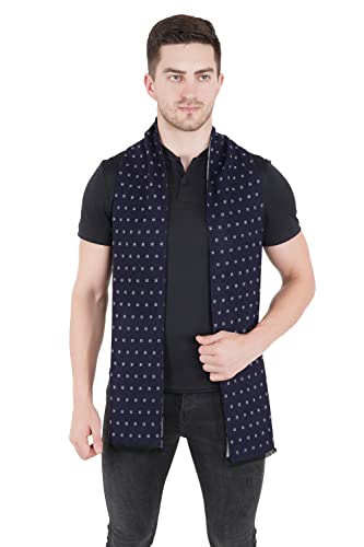 MUFFLY Woven Reversible Printed Men's Wool & Acrylic Muffler Warm Cashmere Wrap Shawl