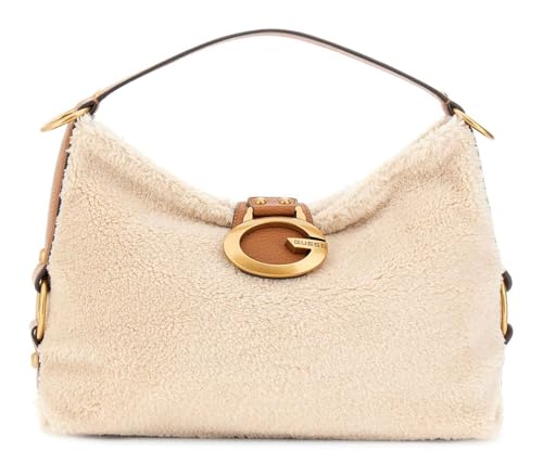 GUESS Beige Solid Camden Shoulder Bag