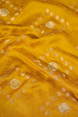 Taneira Women Yellow Viscose Woven Saree With Unstitched Blouse Piece (SAPP02AB0919-Yellow)