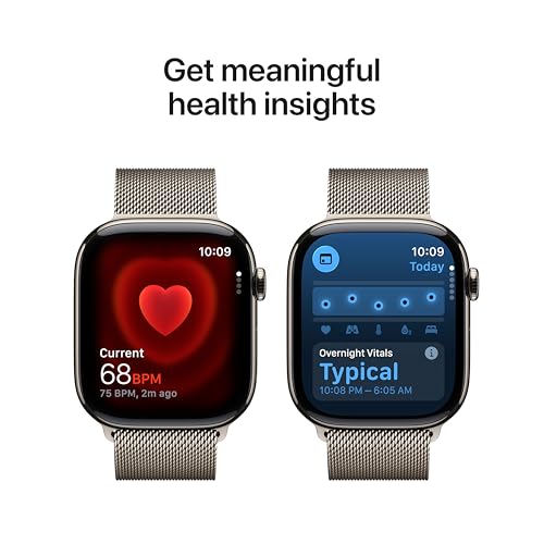 Apple Watch Series 11 GPS + Cellular 46mm Natural Titanium Case with Natural Milanese Loop - M/L
