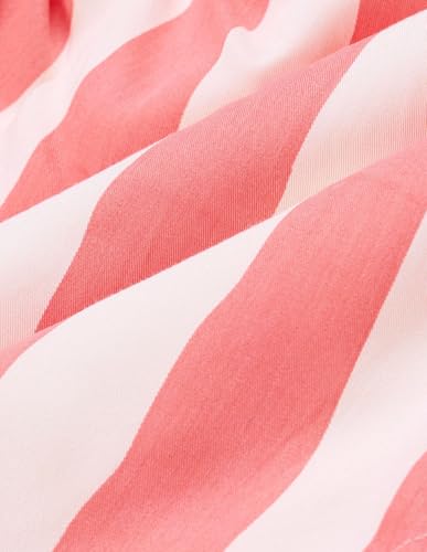U.S. POLO ASSN. Girls Diagonal Striped Flared Skirt (UGSKR0036_Coral_9-10Y) Pink