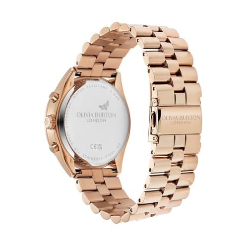 Olivia Burton City Classic Qtz Multifunction Light Rose Gold Round Dial Women's Watch|Ionic Plated Rose Gold Steel Material|Rose Gold Color Band - 24000190