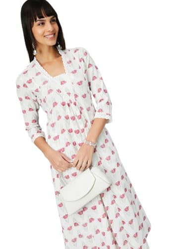 Max Women's Cotton Kurta Set (CTKST54064_Off White