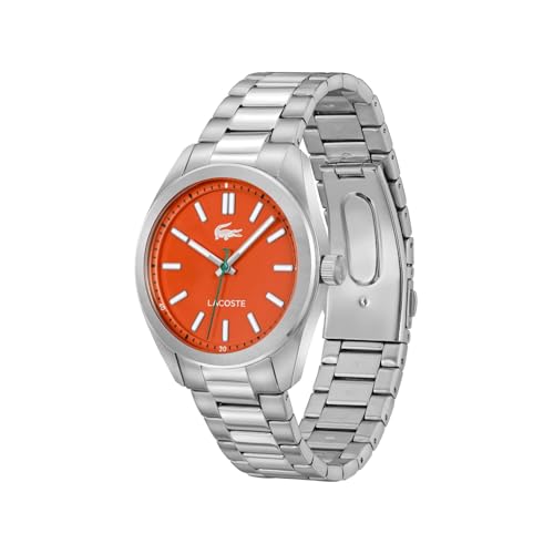 Lacoste Monceau Qtz Basic Orange Round Dial Men's Watch|Stainless Steel Material|Multi Color Band - 2011353