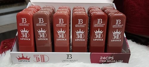 PRO 5D Lipstick Set, Nude Bullet Lipstick, 18 Shades Light to Dark, Professional Cosmetics