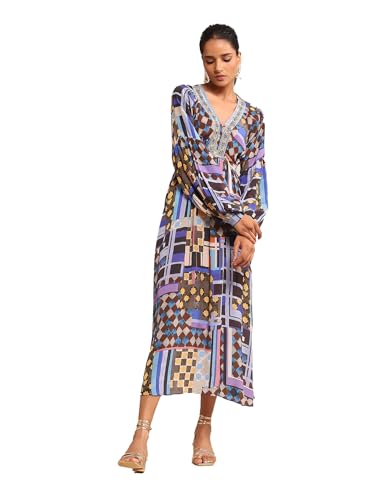 Ritu Kumar Blue Geometric Print Dress