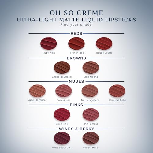 Pilgrim Oh So Crème! Premium Matte Liquid Lipstick | Most Lightweight & Transfer-proof Lipstick | Highly Pigmented & Long-Lasting | 3.5ml (Mauve Affaire-23)