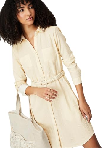 Max Women's Pure Cotton A-Line Midi Dress (SEER2D_Beige