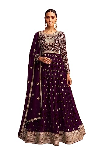 RUDRAPRAYAG Georgette And Santoon Anarkali Gown For Women | Semi Stitched Anarkali Gown For Women | Maxi Gown for Women 2026 | Gown in Clothing & Accessories