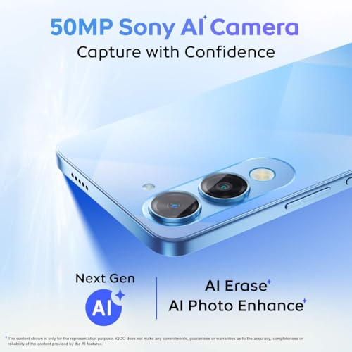iQOO Z10 Lite 5G (Titanium Blue 2026, 4GB RAM, 64GB Storage) | Dimensity 6300 5G Processor | 50MP Sony AI Camera | 6000 mAh Battery | IP64 Rated & Military Grade Shock-Resistance*