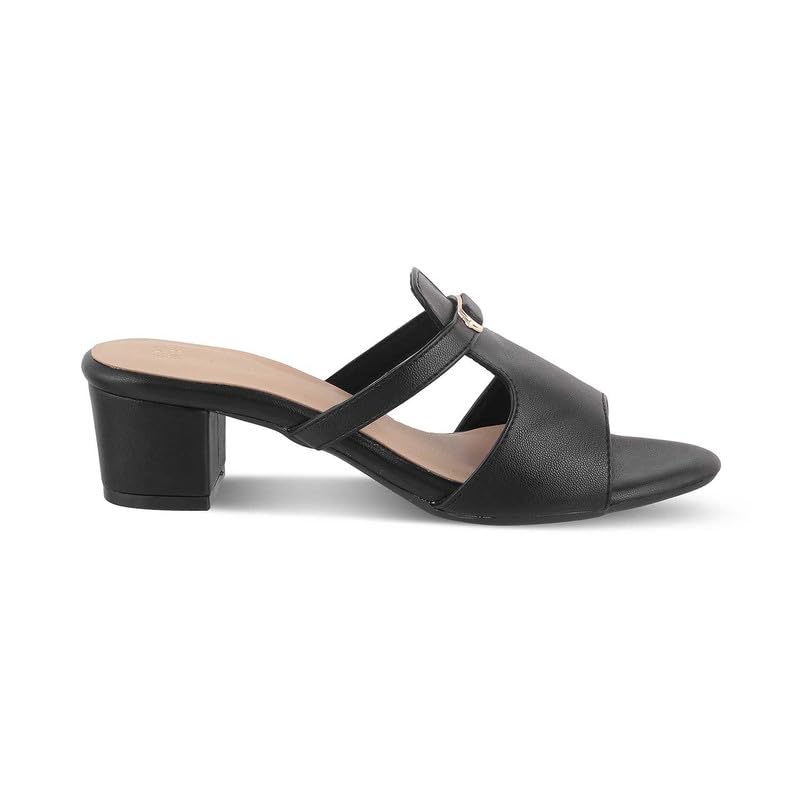 tresmode 239-MISO BLACK WOMEN DRESS BLOCK HEEL SANDALS EU/39 UK/6
