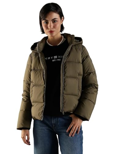 Regular Fit Polyester Hooded Neck Puffer Jacket