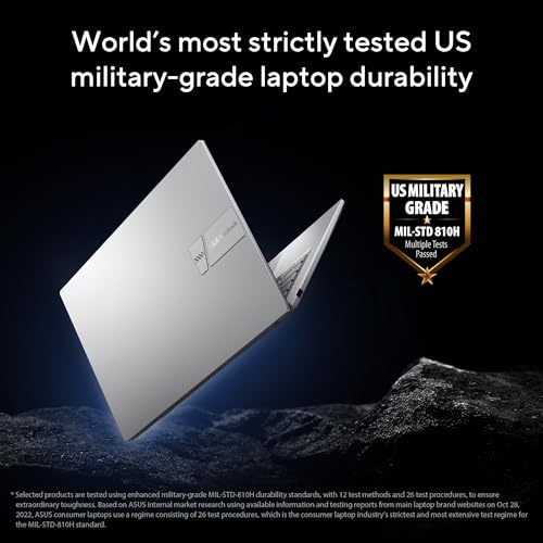 ASUS Vivobook 14, (i5 14th Gen) Intel Core 5 120U, Thin & Light Laptop(16GB RAM/512GB SSD/FHD/14/60Hz/Fingerprint Reader/M365 Basic (1Year)*/Office Home 2024/Silver/1.4 Kg) X1404VAP-EB541WS