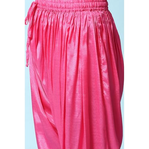 BIBA Printed Viscose Straight Fit Girls Kurta Salwar Dupatta Set (PINK, 4-5Y)