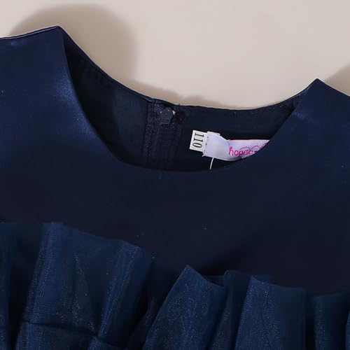 Hopscotch Girls Navy Sleeveless Lace Embellished Gown for Age (5-6 Years)