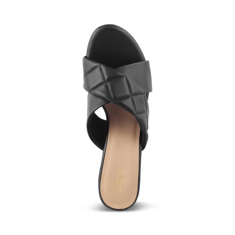 tresmode Romi Black Women's Dress Block Heel Sandals Elevate Your Chic Style Effortlessly!|| Size (EU-36/UK-3/US-5)