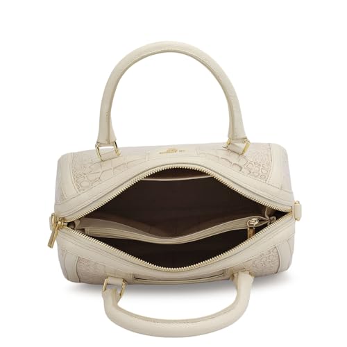 Da Milano Leather White Satchel Bag for Women (00355A-OL)