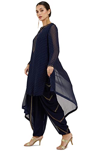 Soch Women Embellished Dark Blue Georgette Suit Set