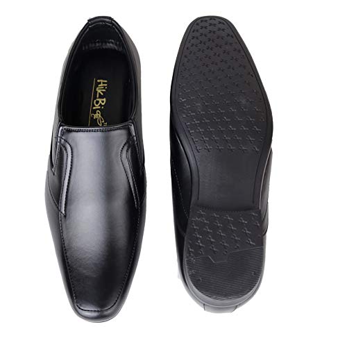 HIKBI Shearling Goat Leather Formal Shoes Office Shoes Mocassion for Men's Black
