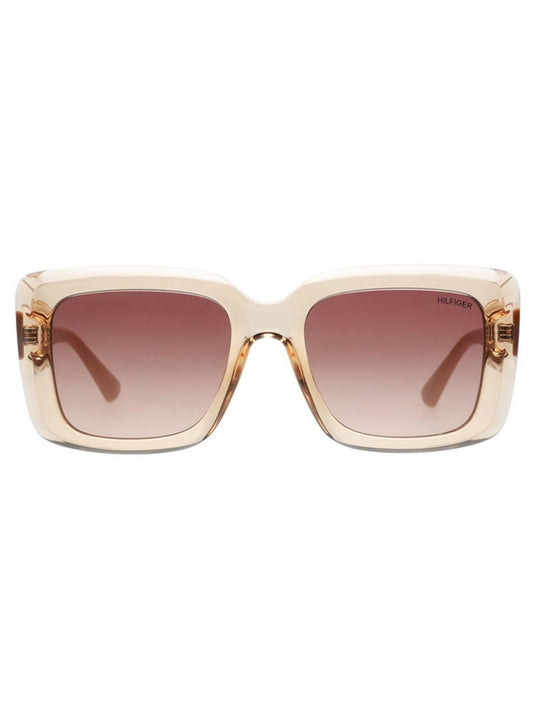 Tommy Hilfiger Sunglasses | Brown Lens | Brown Frame | Full Rim Square Shape Branded Latest and Stylish Non Polarized Eyewear | 100% UV Protection | Women Sunglasses| Size Medium | TH 1593 C3 52