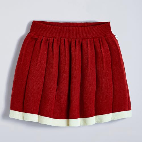 Hopscotch Girls Full Sleeves Red Floral Sweater & Skirt Set (3-4 Years)