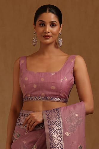 Soch Womens Lavender Chanderi Zari Woven Designs Saree