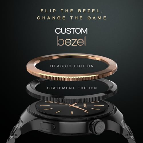 Noise Halo 2 MOD Smart Watch with Swappable Bezel Editions (Classic, Statement), 1.46" AMOLED, Smart Island, BT Calling, Metallic Build, Health Suite, Upto 7 Days Battery (Elite Black)