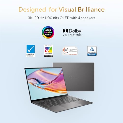 ASUS Zenbook S14 (2026),Smartchoice,Intel Core Ultra 9 (Series 3),16GB RAM,512GB SSD, 3K OLED,Touchscreen, 14"(35.5 cm),Win 11,M365 Basic(1Y),Office 2024,Gray, 1.2 Kg, UX5406AA-SU362WS, Copilot+ PC