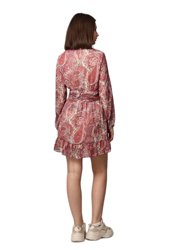 ONLY Women Paisley Printed Casual Red Shirt Dress