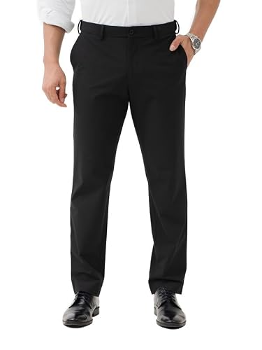 The Pant Project Luxury PV Lycra Stretchable Formal Pants for Men | Stylish Relaxed Fit Men's Wear Trousers for Office or Party | Mens Fashion Dress Trouser Pant (Black, 36)