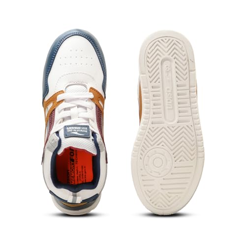 ASIAN Men's MEXICO-11 Casual Sneaker Shoes with Synthetic Upper Lightweight Comfortable Mid Top Sneaker Shoes for Men's & Boy's (WHTNVYMSTD) -UK 2