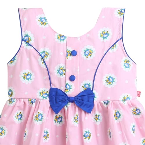 Hopscotch Baby Girls Knee Length Casual Dresses in Pink Color for Ages (18-24 Months)