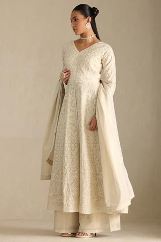 Soch Women's Tissue Chudidar Set (OWS5CD21896_Off White