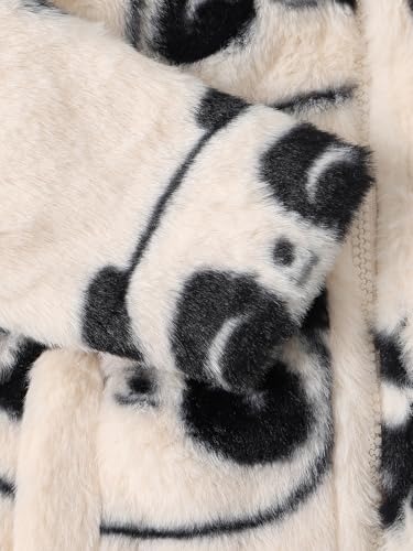 Max Girls Faux Fur Printed Hooded Jacket (Off White_2-3 Y)
