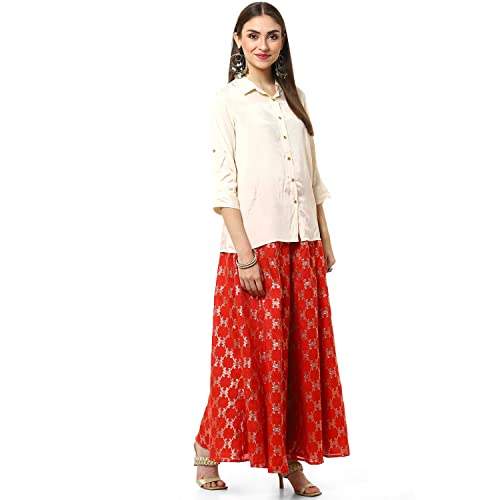 Rangriti Women's Ethnic Red Ethnic Wear Two Piece Set (Size_S)
