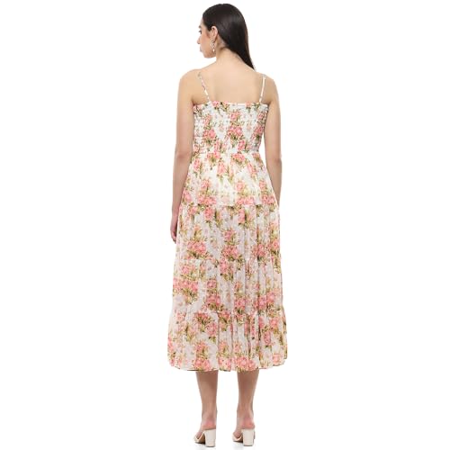 BIBA Women Printed Tired_Dress Mix and Match(Casual DRESSES2478_Off White_42)