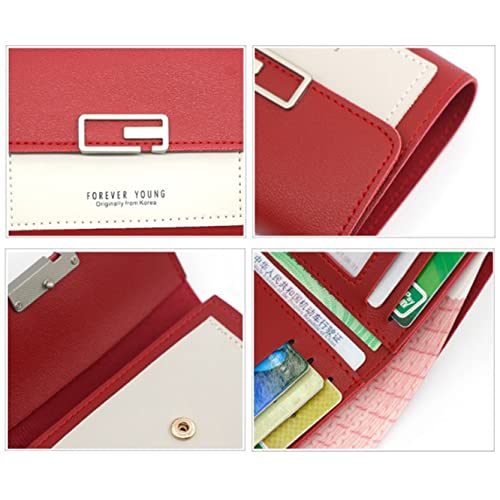 ARURA (LABEL) Women's Flip Top Card Wallet Holds up to 6 Cards Slim and Easy to Fit in Pocket Safety with Button Closure Cash and Coins Wallet (Multi Color)