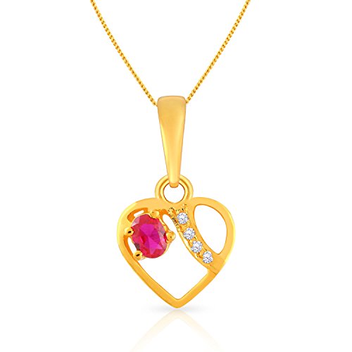 Malabar Gold & Diamonds | 22 KT | Pure Yellow Gold Heart Pendant For Womens