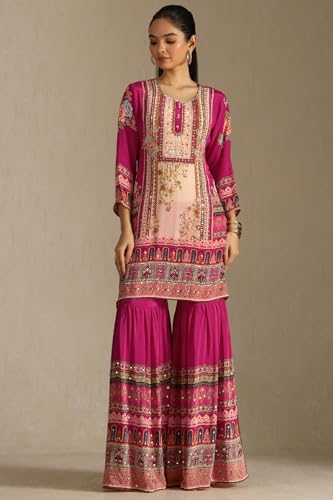 Soch Women's Crepe Salwar Suit Set (OWA5CD22210_Fuchsia