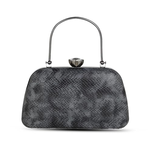 Purpleberry Tashvi Sparkling Clutch bag for wedding | Party clutch purse for women latest (Smoky balck)