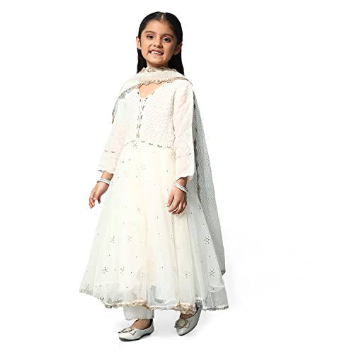 BIBA Girls Ethnic Yellow Cotton Kurta Set (Size_5)