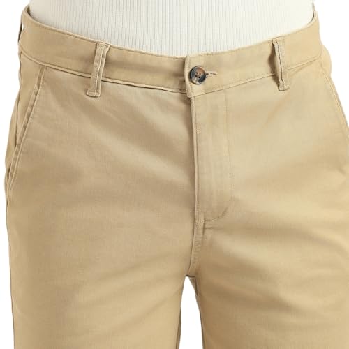 United Colors of Benetton Solid Slim Fit Chinos Shorts (Size: 32)-25P4CTWB1003I902 Khaki